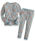 Flower Mint Long Sleeve Pajama - Go PJ Party