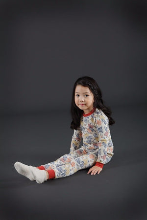 Red Garden Long Sleeve Pajama - Go PJ Party