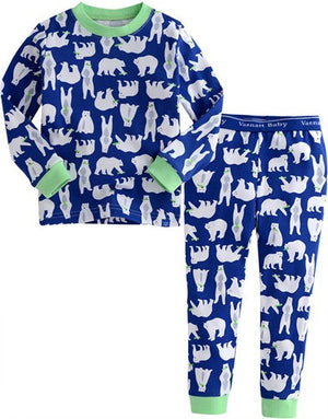 Blue Polar Bear Long Sleeve Pajama - Go PJ Party