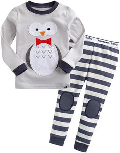 Tie Owl Long Sleeve Pajama - Go PJ Party