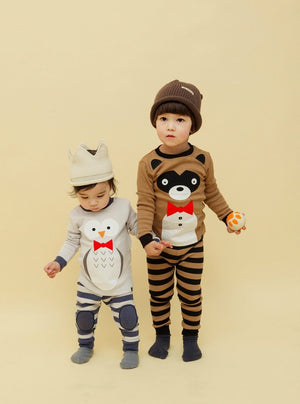 Tie Owl Long Sleeve Pajama - Go PJ Party