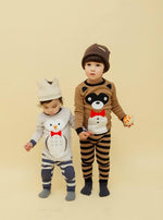 Tie Raccoon Long Sleeve Pajama