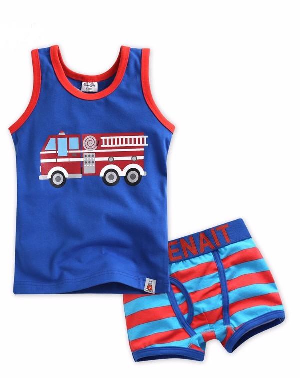 Fire Truck Undershirts & Boxers Set - Go PJ Party