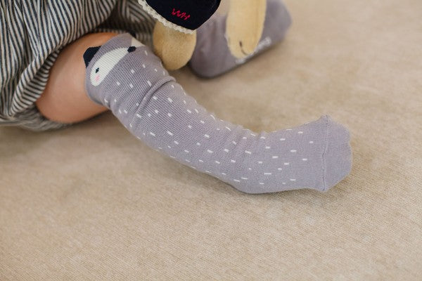 Raccoon Knee Socks (Brown/Grey) - Go PJ Party