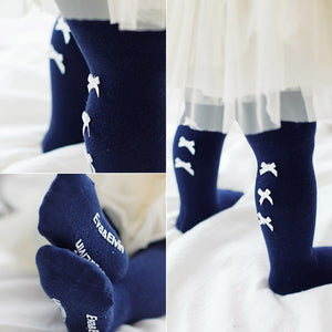 Bella Ribbon Tights (Navy/Ivory) - Go PJ Party