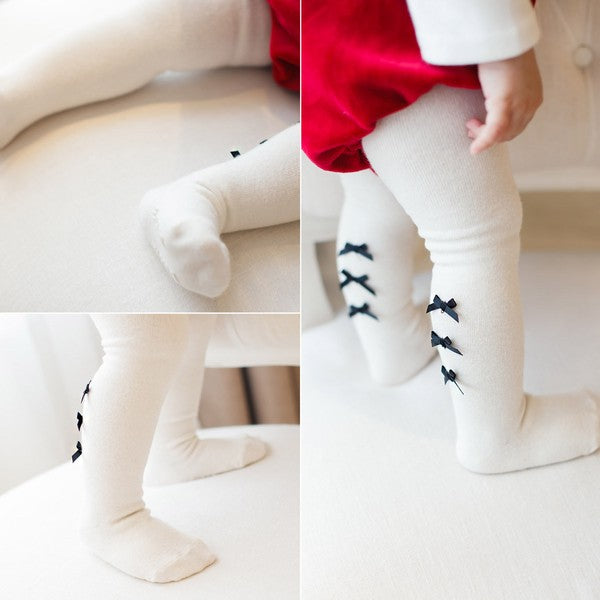 Bella Ribbon Tights (Navy/Ivory) - Go PJ Party