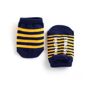 Sporty Striped Ankle Socks (Charcoal/Navy/Pink)