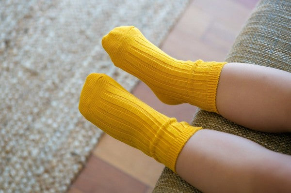 RunRun Mustard Ribbed Socks - Go PJ Party