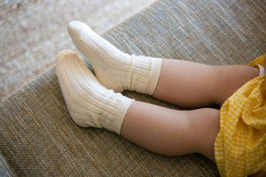 RunRun Ivory Ribbed Socks - Go PJ Party