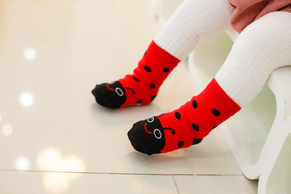 Bee & Ladybug Ankle Socks (Yellow/Red) - Go PJ Party