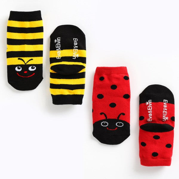 Bee & Ladybug Ankle Socks (Yellow/Red) - Go PJ Party