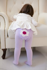 Flower Tights (Black/Ivory/Plum/Purple) - Go PJ Party