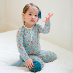 Flower Mint Long Sleeve Pajama - Go PJ Party