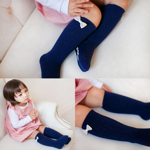 Nana Ribbon Knee Socks (Navy/Ivory) - Go PJ Party