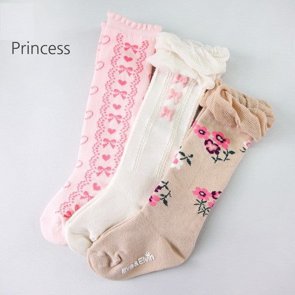 Princess Knee Socks (Pink/Ivory/Beige) - Go PJ Party