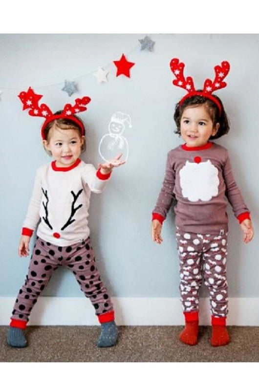 Santa Brown Long Sleeve Pajama - Go PJ Party