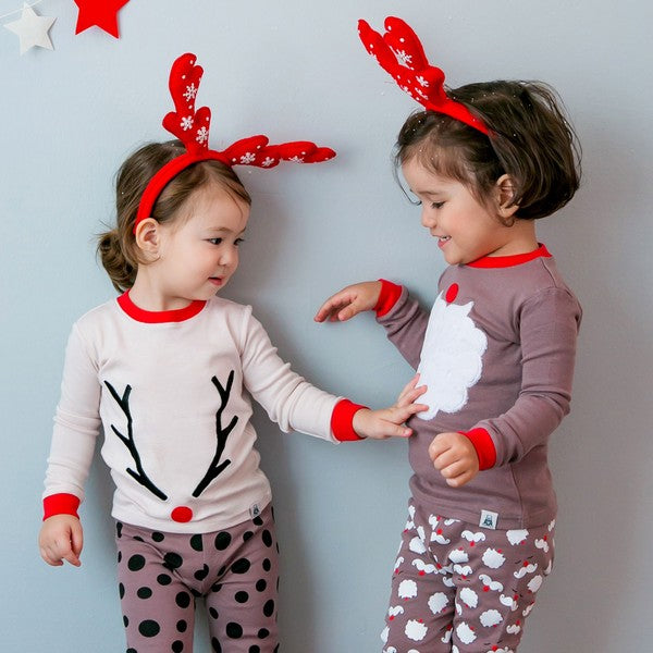 Santa Brown Long Sleeve Pajama - Go PJ Party