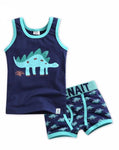 Blue Dino Undershirts & Boxers Set - Go PJ Party