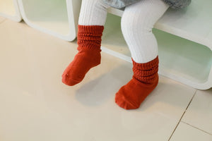 Bold Color Toe Warmer Socks (Brick/Mustard/Navy/Grey) - Go PJ Party