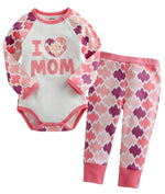 "I love mom" Bodysuit & Pants Set - Go PJ Party