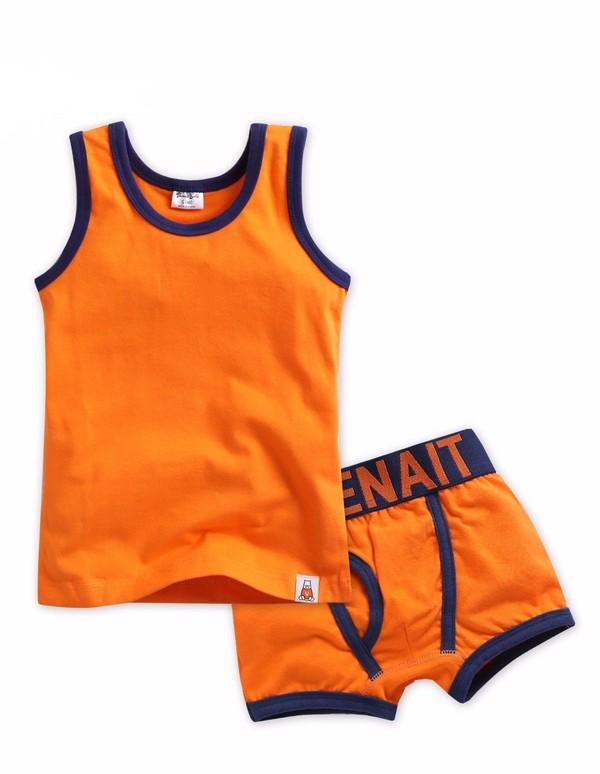 Orange Solid Undershirts & Boxers Set - Go PJ Party