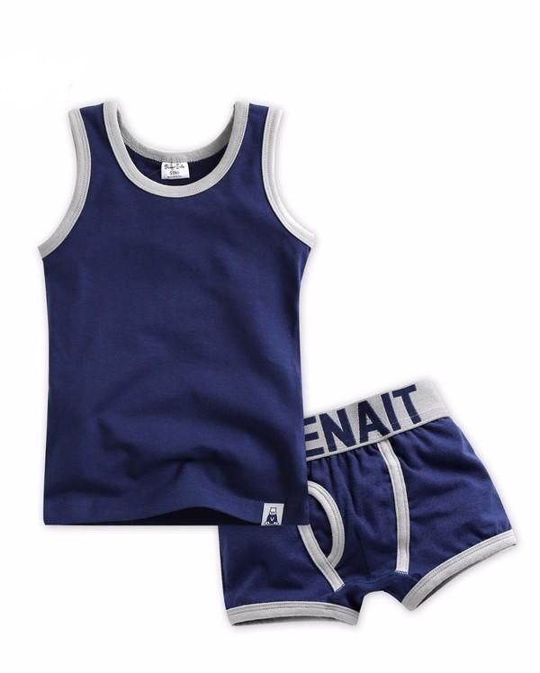 Navy Solid Undershirts & Boxers Set - Go PJ Party