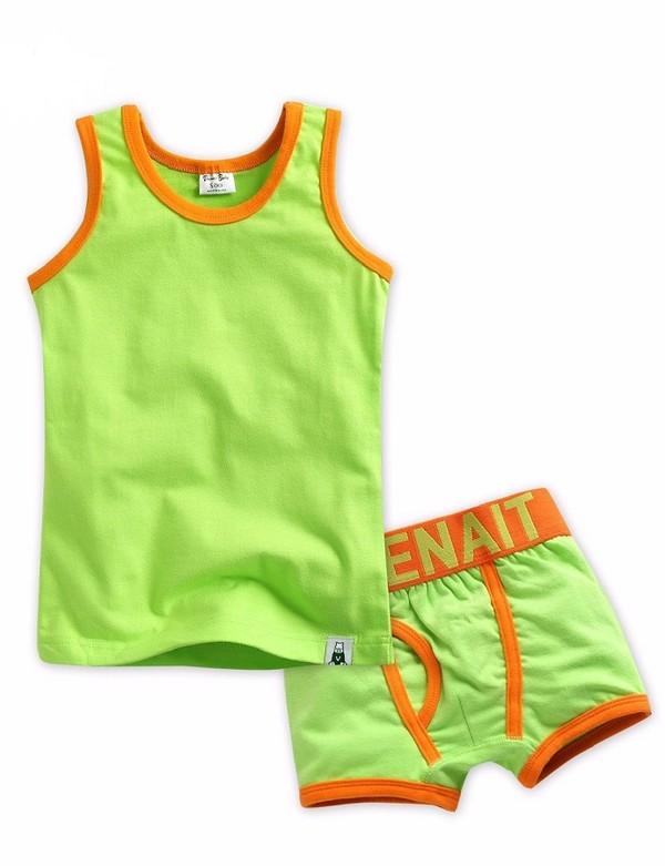 Green Solid Undershirts & Boxers Set - Go PJ Party