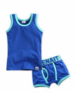 Blue Solid Undershirts & Boxers Set - Go PJ Party