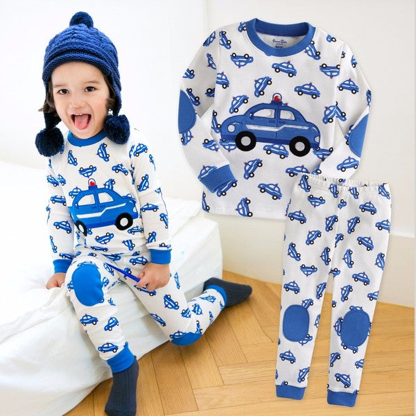 Blue Car Long Sleeve Pajamas - Go PJ Party