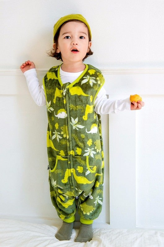 Green Dino Park Soft Microfibre Blanket Sleeper - Go PJ Party