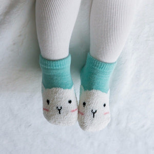 Sheep Cozy Ankle Socks (Mint/Pink) - Go PJ Party