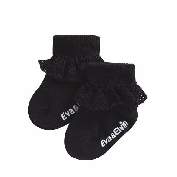 Classic Frill Ankle Socks (Black/Navy/White/Pink) - Go PJ Party