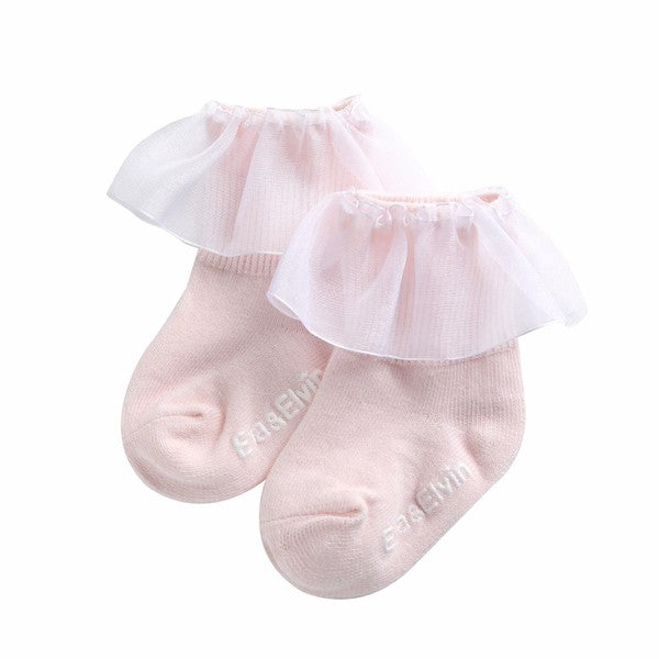 Tulle Dress Ankle Socks (Navy/White/Pink) - Go PJ Party