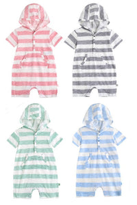 Striped Baby Hoodie Romper - Go PJ Party