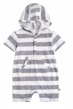 Striped Baby Hoodie Romper - Go PJ Party