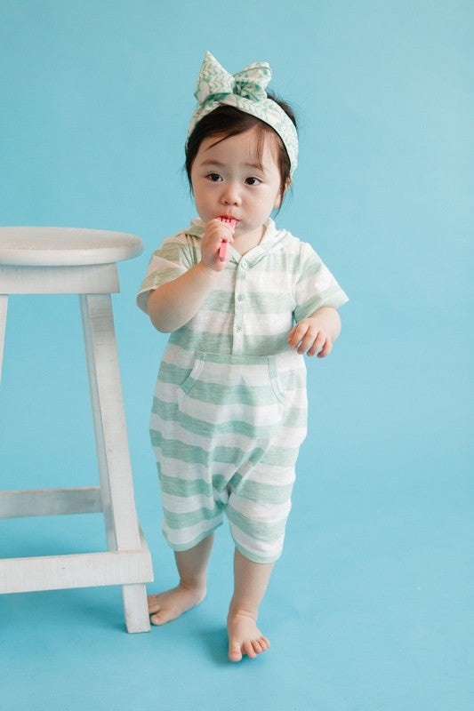 Striped Baby Hoodie Romper - Go PJ Party