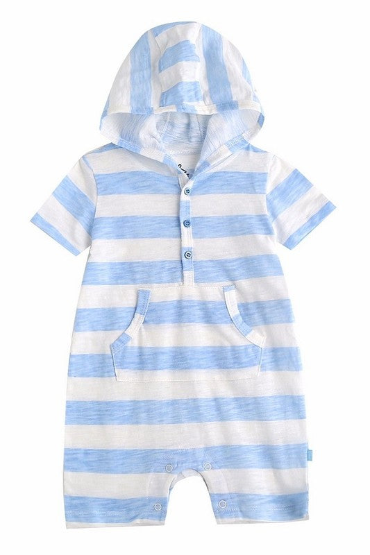 Striped Baby Hoodie Romper - Go PJ Party