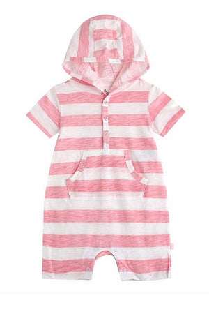 Striped Baby Hoodie Romper - Go PJ Party