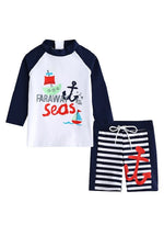 Faraway Seas 3/4 Sleeve Swimsuit Set - Go PJ Party