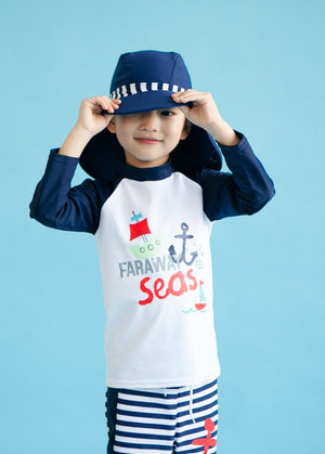 Faraway Seas 3/4 Sleeve Swimsuit Set - Go PJ Party