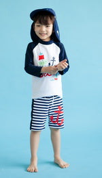 Faraway Seas 3/4 Sleeve Swimsuit Set - Go PJ Party