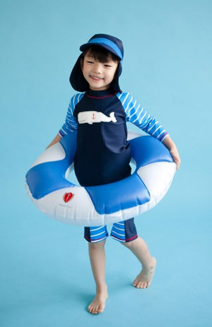 Marine Whale 3/4 Sleeve Swimsuit Set - Go PJ Party