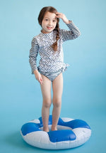 Hula Hula Navy Rashguard Swimsuit - Go PJ Party