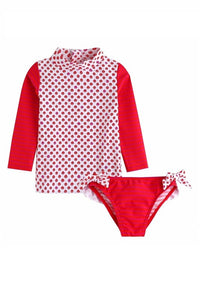 Hula Hula Red Rashguard Swimsuit - Go PJ Party