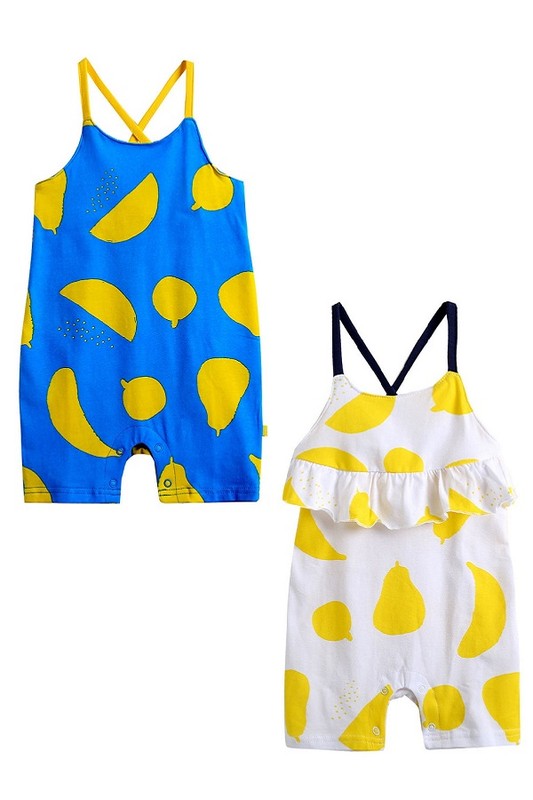 Lemon Sleeveless Baby Romper - Go PJ Party