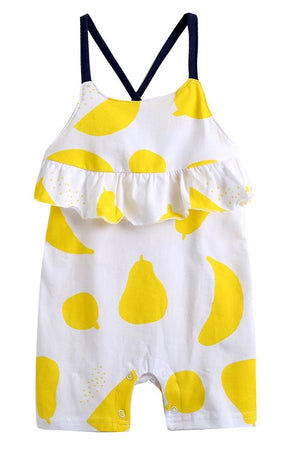 Lemon Sleeveless Baby Romper - Go PJ Party