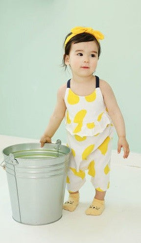 Lemon Sleeveless Baby Romper - Go PJ Party