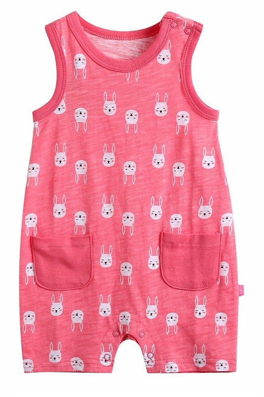 Cool Rabbit Sleeveless Romper - Go PJ Party