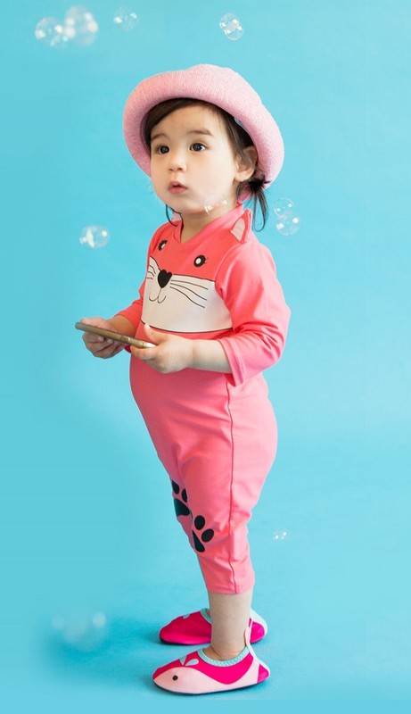 Swimming Kitty Baby 3/4 Sleeve Swimsuit - Go PJ Party