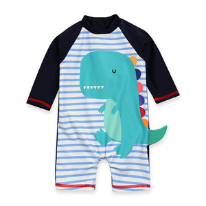 Baby Dino Blue Baby 3/4 Sleeve Swimsuit - Go PJ Party